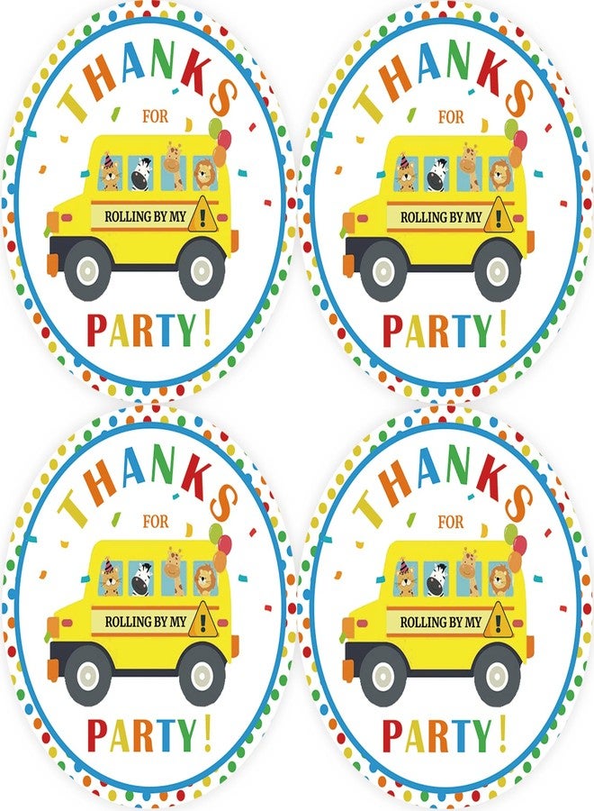 FORSHEEP 40pcs School Bus Thank You Stickers, Traffic Themed Bus Thank You Labels, Back to School Thanks Stickers for Birthday Party Favors - Image 1